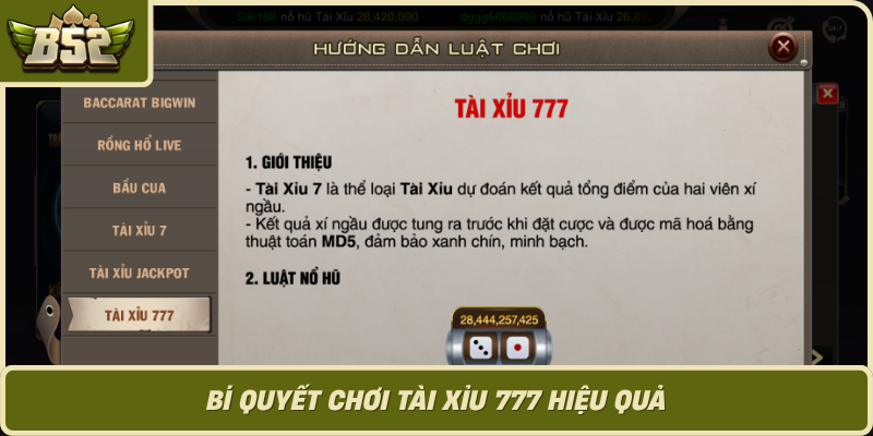 Bi Quyet Choi Tai Xiu 777 Hieu Qua