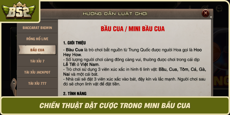 Chien Thuat Dat Cuoc Trong Mini Bau Cua