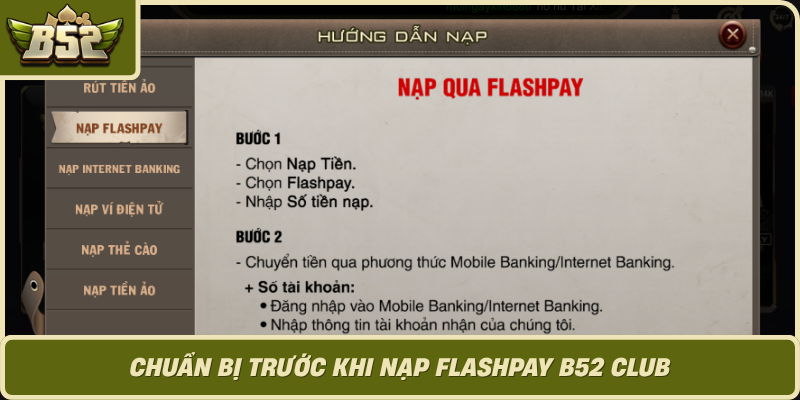 Chuan Bi Truoc Khi Nap Flashpay B52 Club