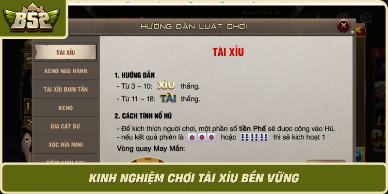 Kinh Nghiem Choi Tai Xiu Ben Vung
