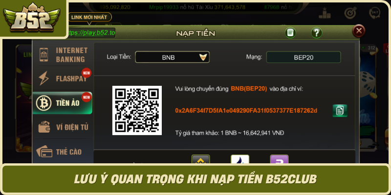 Luu Y Quan Trong Khi Nap Tien B52Club