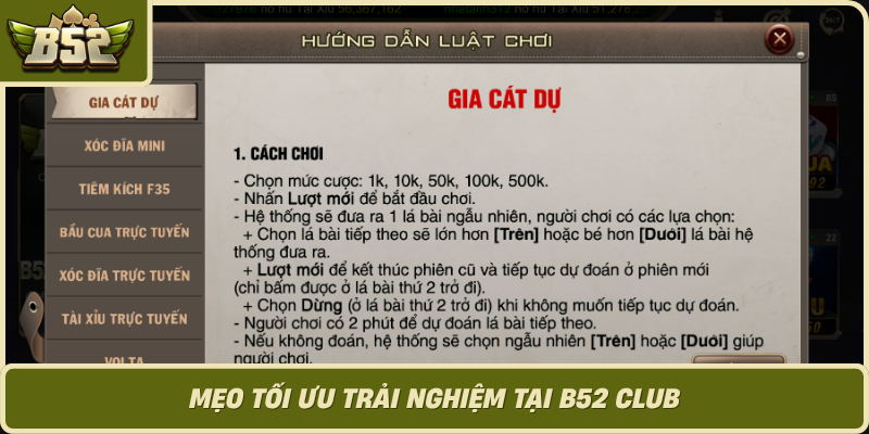 Meo Toi Uu Trai Nghiem Tai B52 Club
