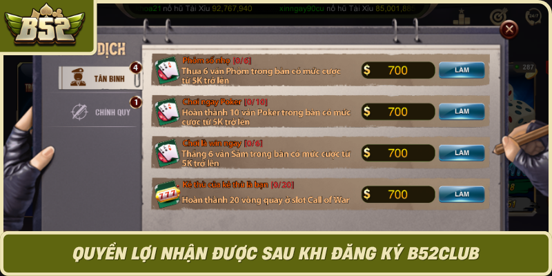 Quyen Loi Nhan Duoc Sau Khi Dang Ky B52Club